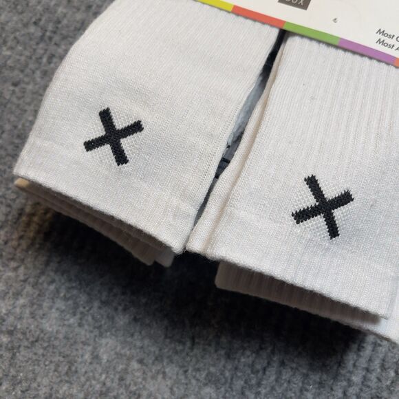 Basix by Odd Socks 6 Pairs Pack Socks - Men Size 8-12 (M) Crew White - NEW - Picture 2 of 5